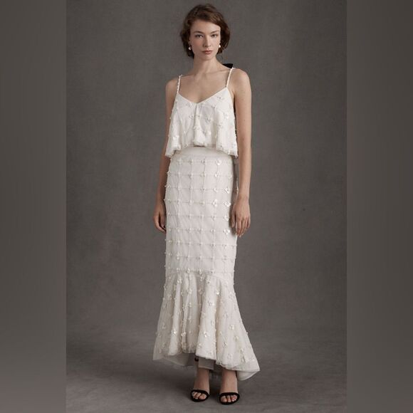 BHLDN Remy Beaded Skirt Bridal Size‎ 4 (runs small) - Picture 1 of 11